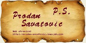 Prodan Savatović vizit kartica